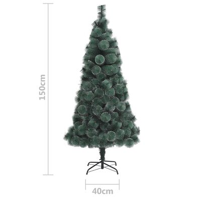 vidaXL Árbol de Navidad con LED y bolas PVC&PE verde 150 cm