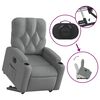 vidaXL Sill&oacute;n el&eacute;ctrico reclinable elevable de tela gris claro