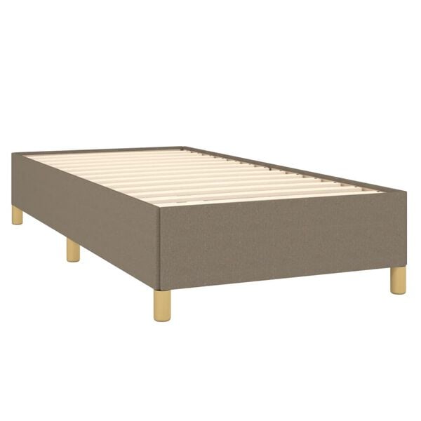 vidaXL Estructura de cama sin colch&oacute;n tela gris taupe 90x190 cm