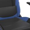 vidaXL Silla gaming de masaje y reposapi&eacute;s cuero sint&eacute;tico negro azul