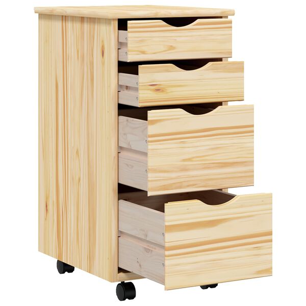 vidaXL Gabinete Rodante con Escritorio MOSS Barniz transparente