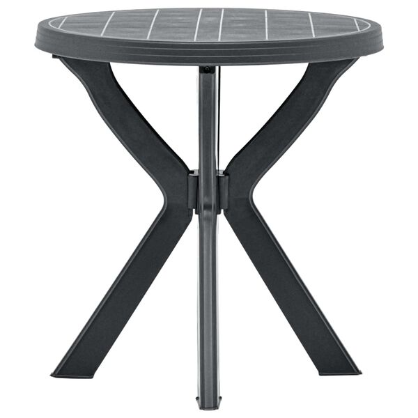 vidaXL Mesa bistro gris antracita plástico Ø70 cm