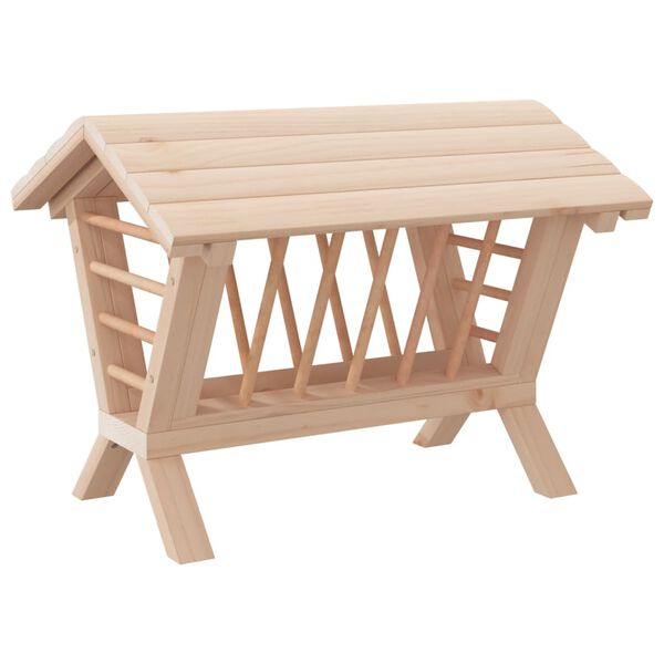 vidaXL Comedero de heno para conejos madera maciza abeto 44x33x33 cm