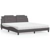 vidaXL Cama con colch&oacute;n Zadar cuero sint&eacute;tico gris 180x200 cm