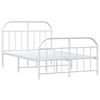 vidaXL Estructura cama sin colch&oacute;n con estribo metal blanco 120x200 cm