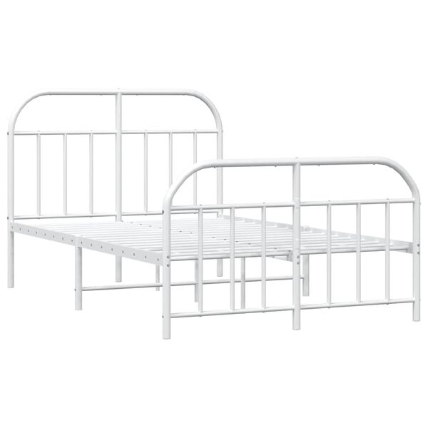 vidaXL Estructura cama sin colch&oacute;n con estribo metal blanco 120x200 cm