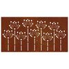 vidaXL Adorno de pared de jard&iacute;n acero corten dise&ntilde;o flores 105x55 cm