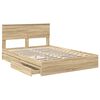vidaXL Cama con almacenamiento con cabecera Roble Sonoma 140 x 190 cm