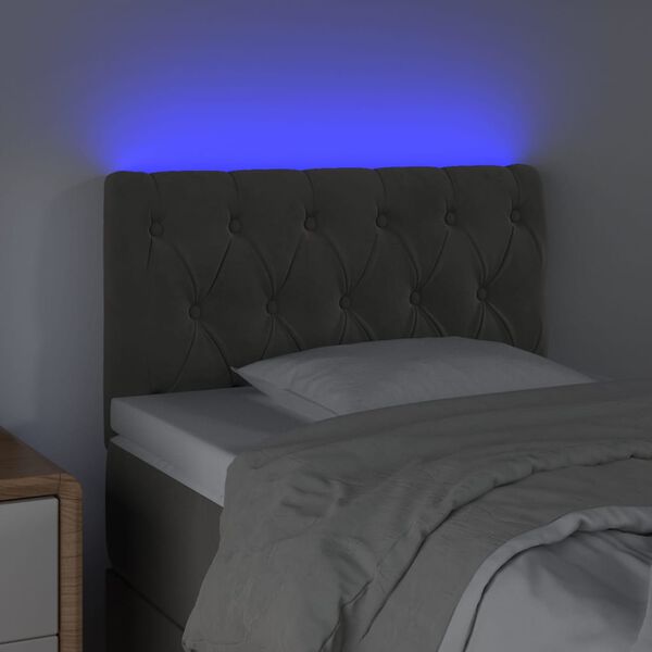 vidaXL Cabecero con LED de terciopelo gris oscuro 80x7x78/88 cm
