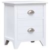 vidaXL Mesita de noche madera de Paulownia blanco 38x28x45 cm