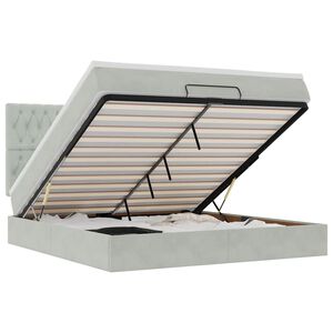 vidaXL Estructura de cama otomana colchones terciopelo gris claro