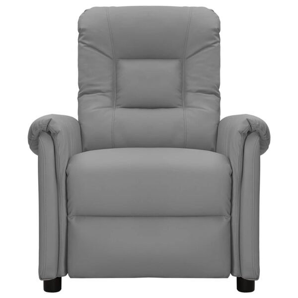 vidaXL Sill&oacute;n de masaje elevable cuero sint&eacute;tico gris