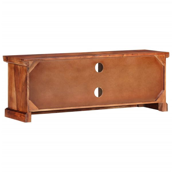 vidaXL Mueble de TV con puertas madera maciza de acacia 112x30x40 cm