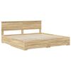 vidaXL Estructura de cama con cabecera Roble Sonoma 200 x 200 cm