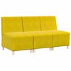 vidaXL Unidad de Sof&aacute; Modular sin Brazos 3 pcs Amarillo