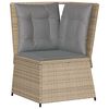 vidaXL Sill&oacute;n de esquina de jard&iacute;n con cojines rat&aacute;n sint&eacute;tico beige