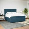 vidaXL Cama box spring con colch&oacute;n terciopelo azul 200x200 cm
