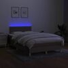 vidaXL Cama box spring con colch&oacute;n y LED tela gris taupe 120x190 cm