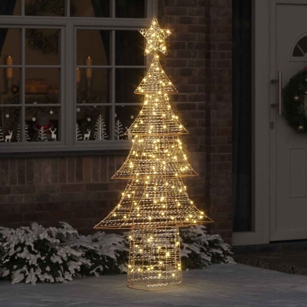 vidaXL &Aacute;rbol de Navidad con 240 LED c&aacute;lido 181 cm PET
