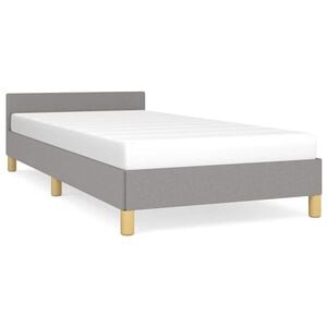 vidaXL Estructura de cama sin colch&oacute;n tela gris claro 80x200 cm