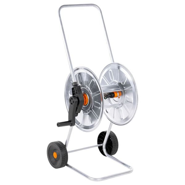 vidaXL Carrete de rollo para manguera de 50 m 1/2" o 35 m 3/4" acero