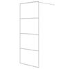 vidaXL Mampara de ducha vidrio ESG transparente blanco 80x195 cm
