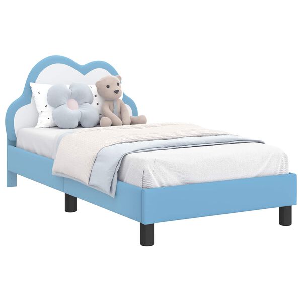 vidaXL Estructura de cama con cabecera Azul 80 x 160 cm PU