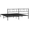 vidaXL Estructura cama sin colch&oacute;n con cabecero metal negro 180x200 cm