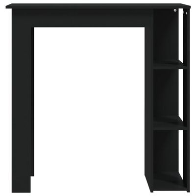 vidaXL Mesa bar con estante madera contrachapada negro 102x50x103,5 cm
