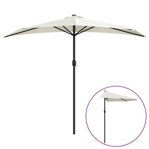 vidaXL Sombrilla de balc&oacute;n semicircular palo aluminio arena 270x144cm