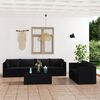 vidaXL Set muebles de jard&iacute;n 7 piezas y cojines rat&aacute;n sint&eacute;tico negro