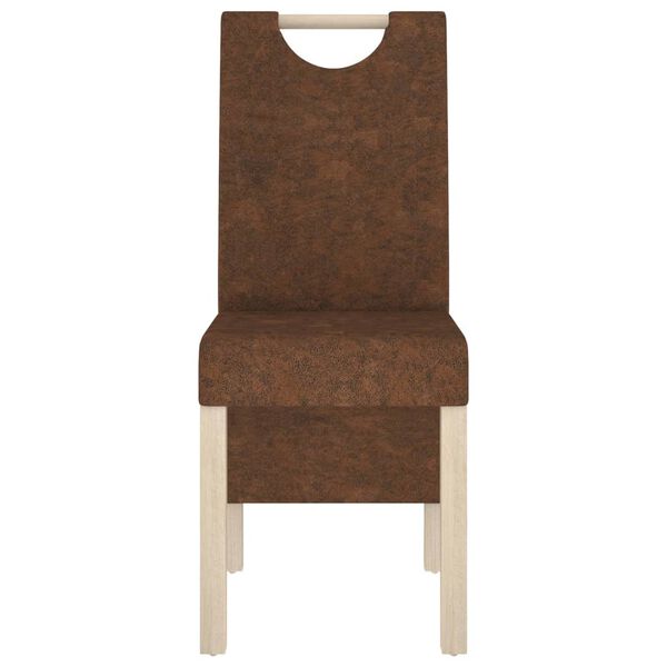 vidaXL Sillas de comedor 2 unidades piel de ante artificial marr&oacute;n