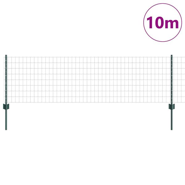 vidaXL Valla con Poste Verde 0,6 x 10 m Acero y PVC