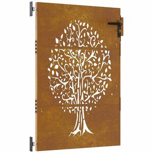 vidaXL Puerta de jard&iacute;n acero corten dise&ntilde;o &aacute;rbol 85x125 cm