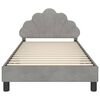 vidaXL Cama para ni&ntilde;os con cabecero Gris Claro 80 x 200 cm Terciopelo