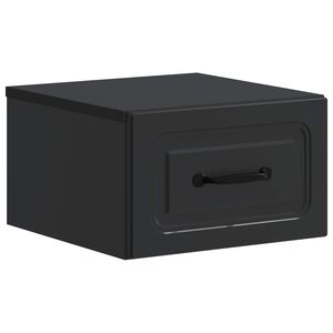 vidaXL Mesita de Noche de Pared con caj&oacute;n Negro 34,5 x 33 x 20 cm