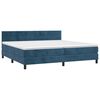 vidaXL Cama box spring con colch&oacute;n terciopelo azul oscuro 200x200 cm