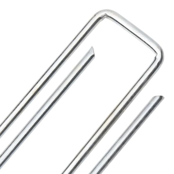 vidaXL Clavijas de tierra forma U 25 uds acero galvanizado 20x4 cm