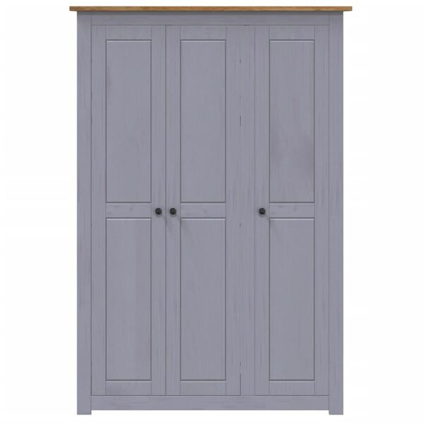 vidaXL Armario 3 puertas madera pino Panamá Range gris 118x50x171,5cm