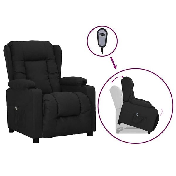 vidaXL Sill&oacute;n elevable tela negro