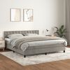 vidaXL Cama box spring con colch&oacute;n terciopelo gris claro 160x200 cm
