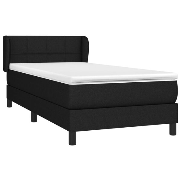 vidaXL Cama box spring con colch&oacute;n tela negro 80x200 cm