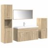 vidaXL Juego de muebles de ba&ntilde;o 5 pzas madera ingenier&iacute;a roble Sonoma