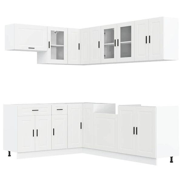 vidaXL Mueble de cocina Porto blanco 11 piezas madera contrachapada