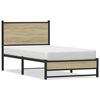 vidaXL Estructura de cama sin colchón metal roble Sonoma 90x190 cm