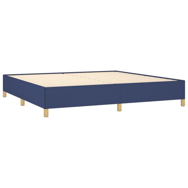 vidaXL Cama box spring con colch&oacute;n tela azul 200x200 cm
