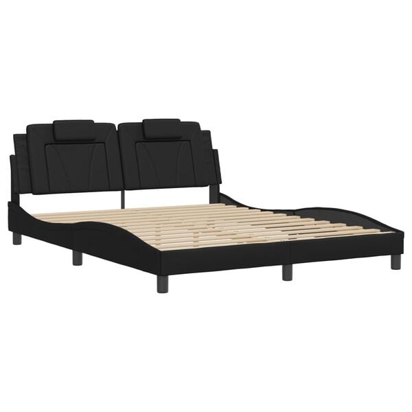 vidaXL Estructura de cama Viana con LED sin colch&oacute;n negro 160x200 cm