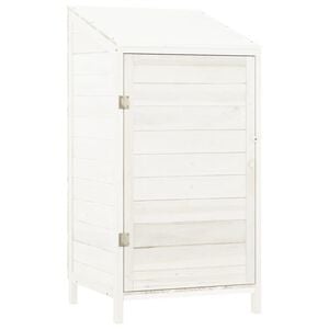 vidaXL Cobertizo de jard&iacute;n madera de abeto maciza blanco 55x52x112 cm