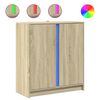 vidaXL Aparador con LED madera de ingenier&iacute;a roble Sonoma 77x34x85 cm
