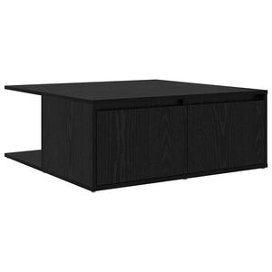 vidaXL Mesa de Caf&eacute; Roble negro 80 x 80 x 31 cm Madera contrachapada